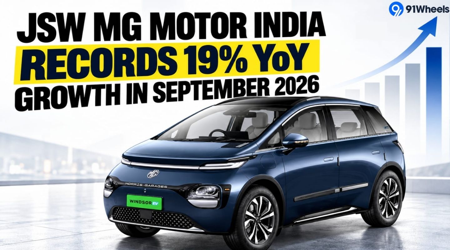 JSW MG Motor India Records 19% YoY Growth in September 2026